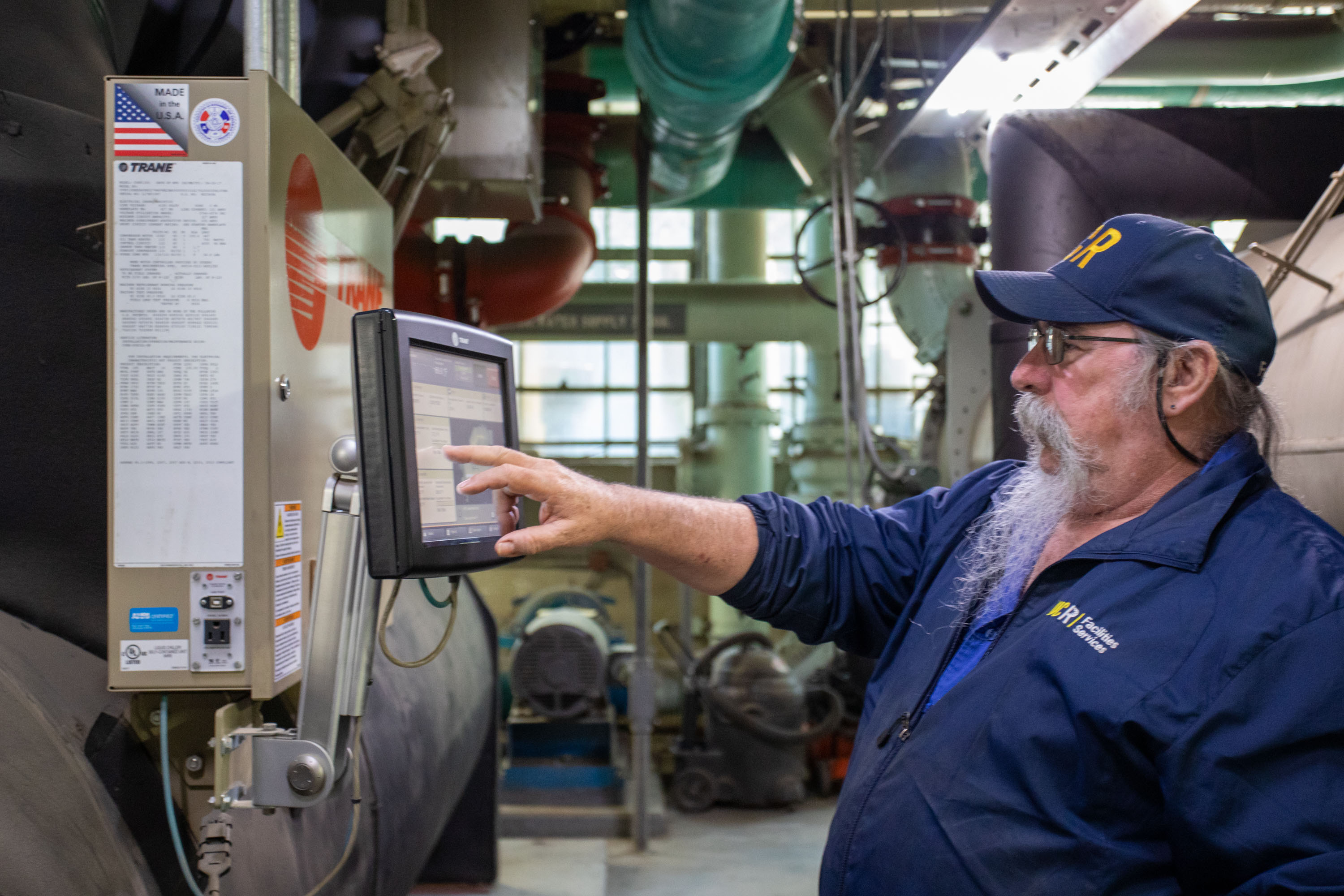 Person monitoring a screen