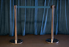 Stanchions: Chrome Pole with Blue Control Tape