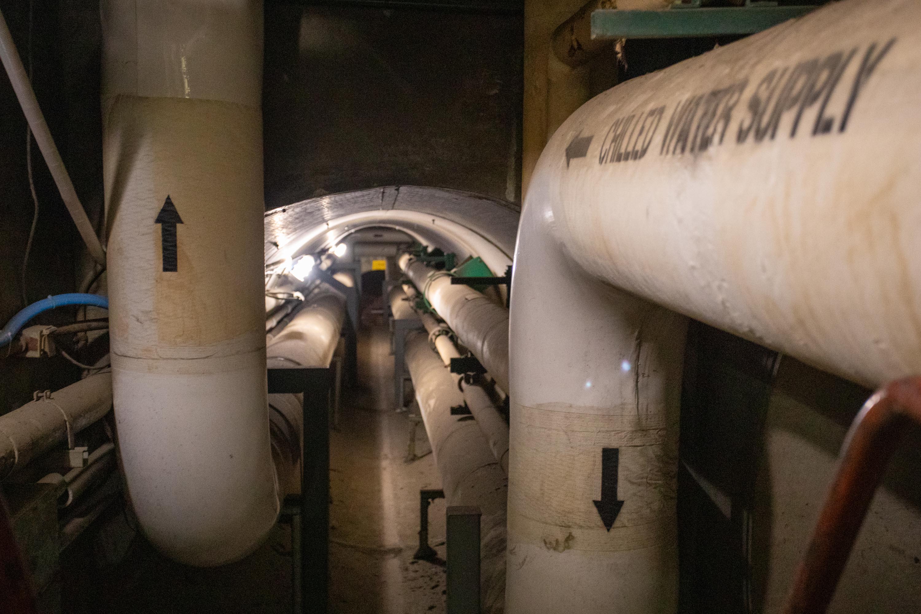 inside steam tunnel